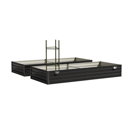 Greenio Premium Raised Garden Bed with Plant Stand | LED Lights Galvanised Steel Planter Garden Bed