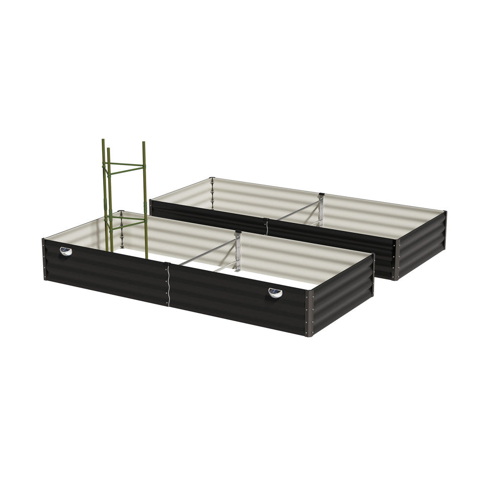 Greenio Premium Raised Garden Bed with Plant Stand | LED Lights Galvanised Steel Planter Garden Bed