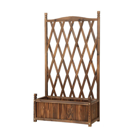 Arezzo Wooden Garden Bed with Climbing Trellis | Raised Garden Bed Standing Flower Vegetable Planter
