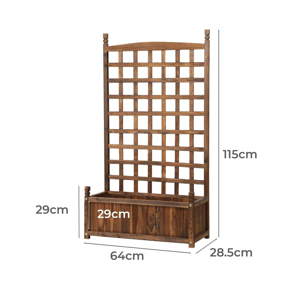 Arezzo Wooden Garden Bed with Climbing Trellis | Raised Garden Bed Standing Flower Vegetable Planter