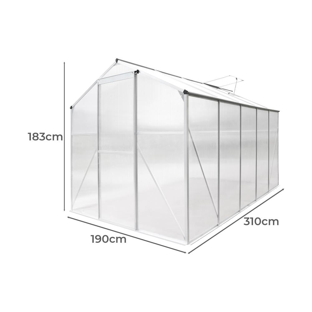 Gardeena Aluminium Frame Polycarbon Large Greenhouse | Vegetable Growing Walk In Greenhouse
