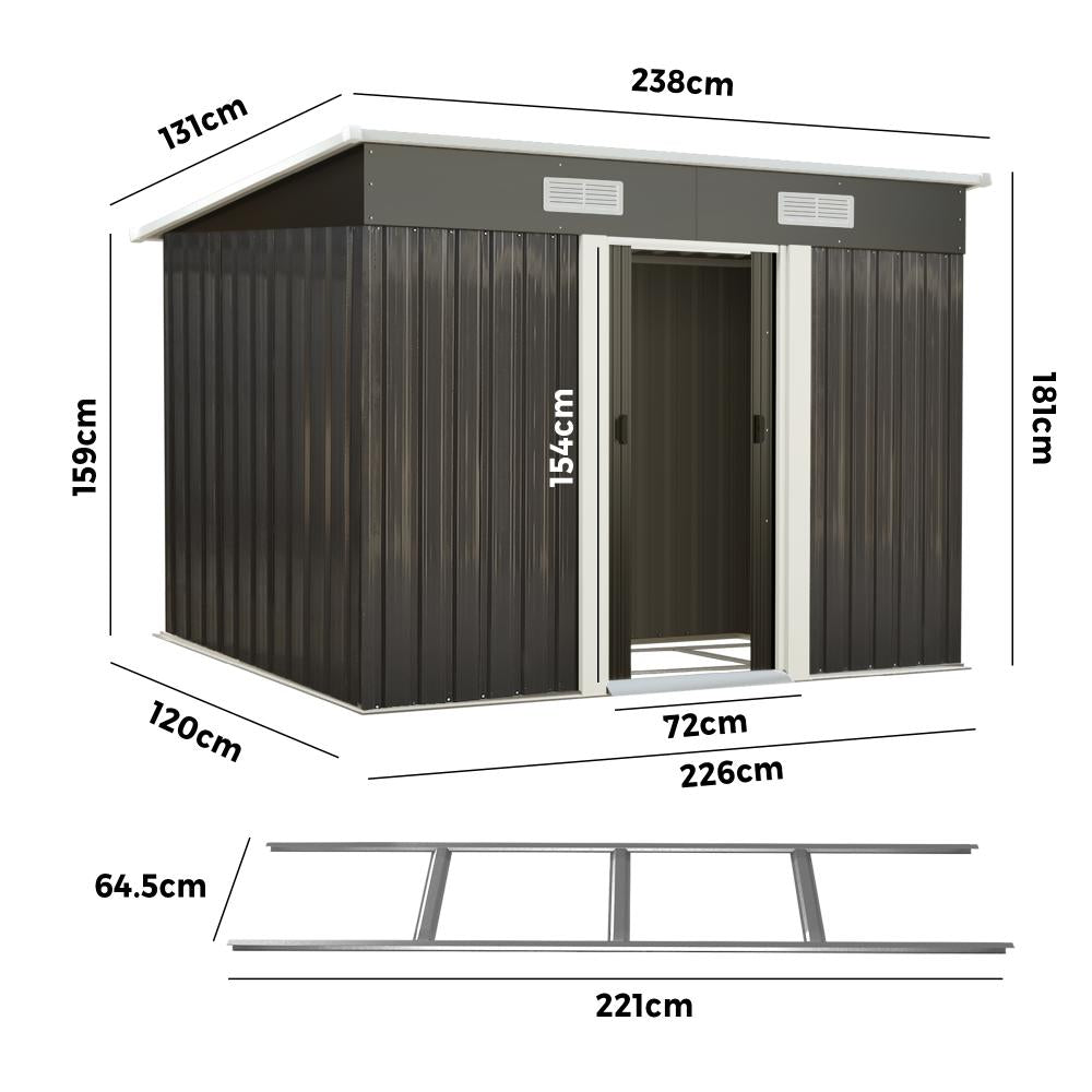 Forte Premium Outdoor Metal Garden Shed with Air Vents | High Quality Storage Garden Shed