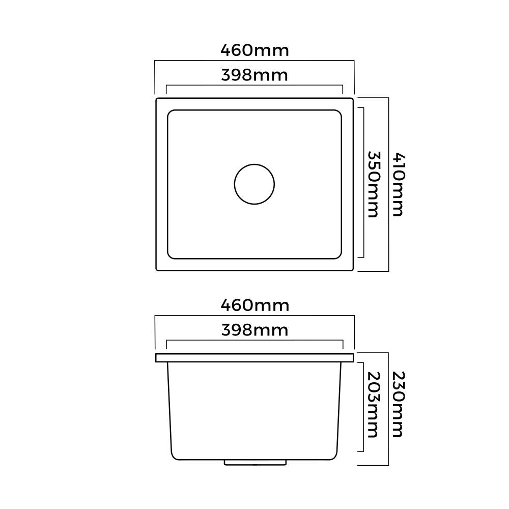 Super High Quality Granite Stone Composite Kitchen Sink in Black or White | Kitchen Laundry Granite Sinks