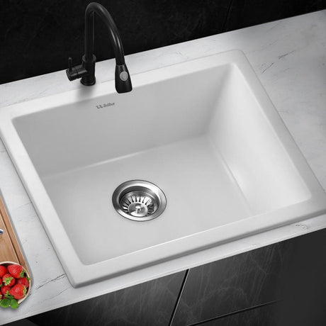 Super High Quality Granite Stone Composite Kitchen Sink in Black or White | Kitchen Laundry Granite Sinks