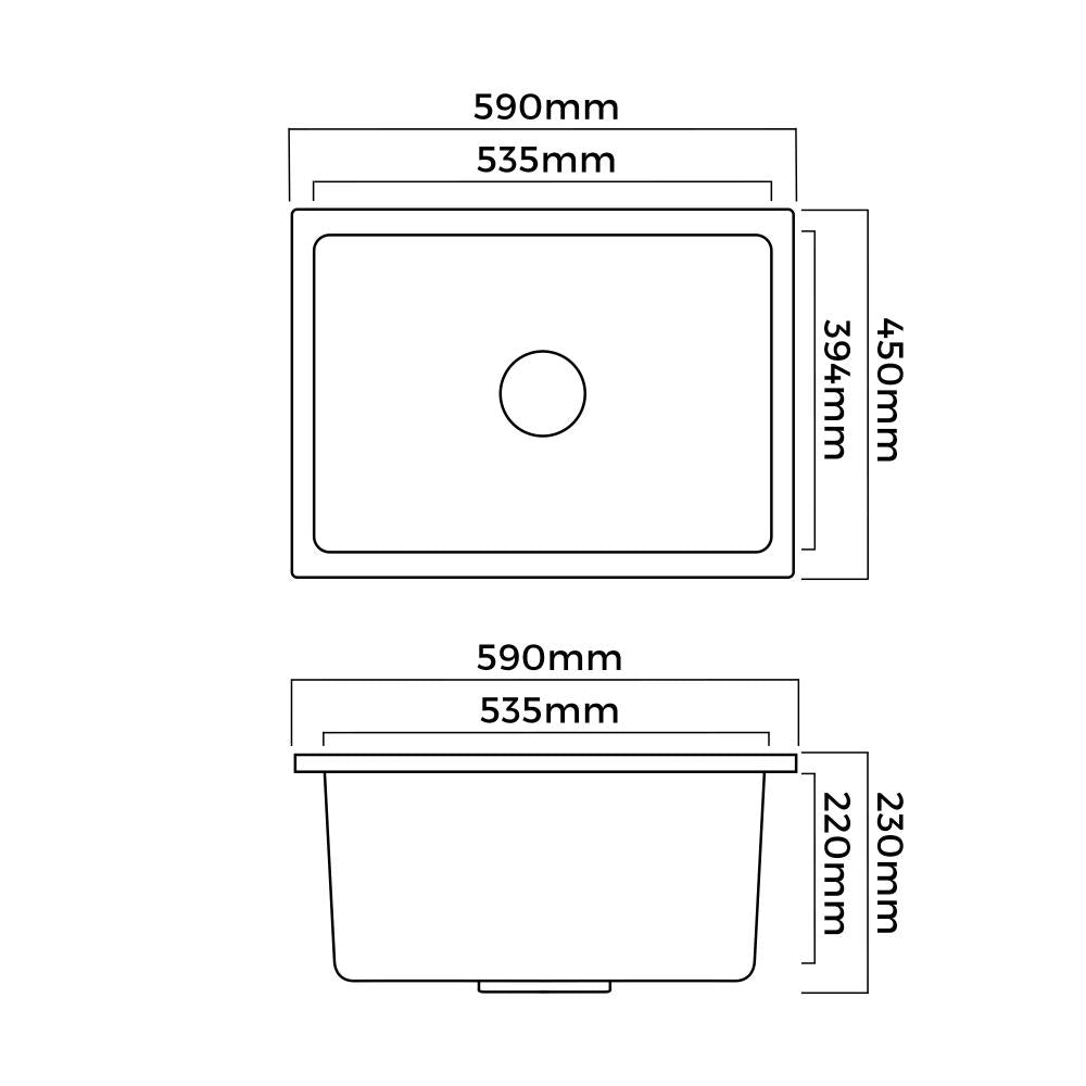 Super High Quality Granite Stone Composite Kitchen Sink in Black or White | Kitchen Laundry Granite Sinks