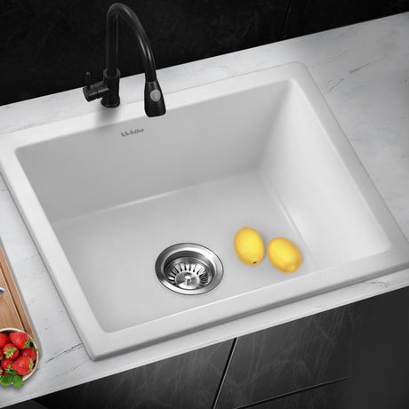 Super High Quality Granite Stone Composite Kitchen Sink in Black or White | Kitchen Laundry Granite Sinks
