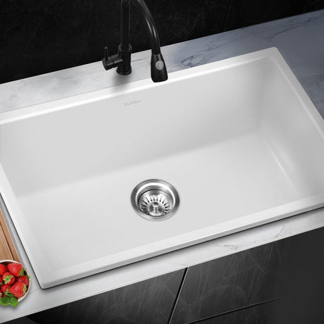 Super High Quality Granite Stone Composite Kitchen Sink in Black or White | Kitchen Laundry Granite Sinks