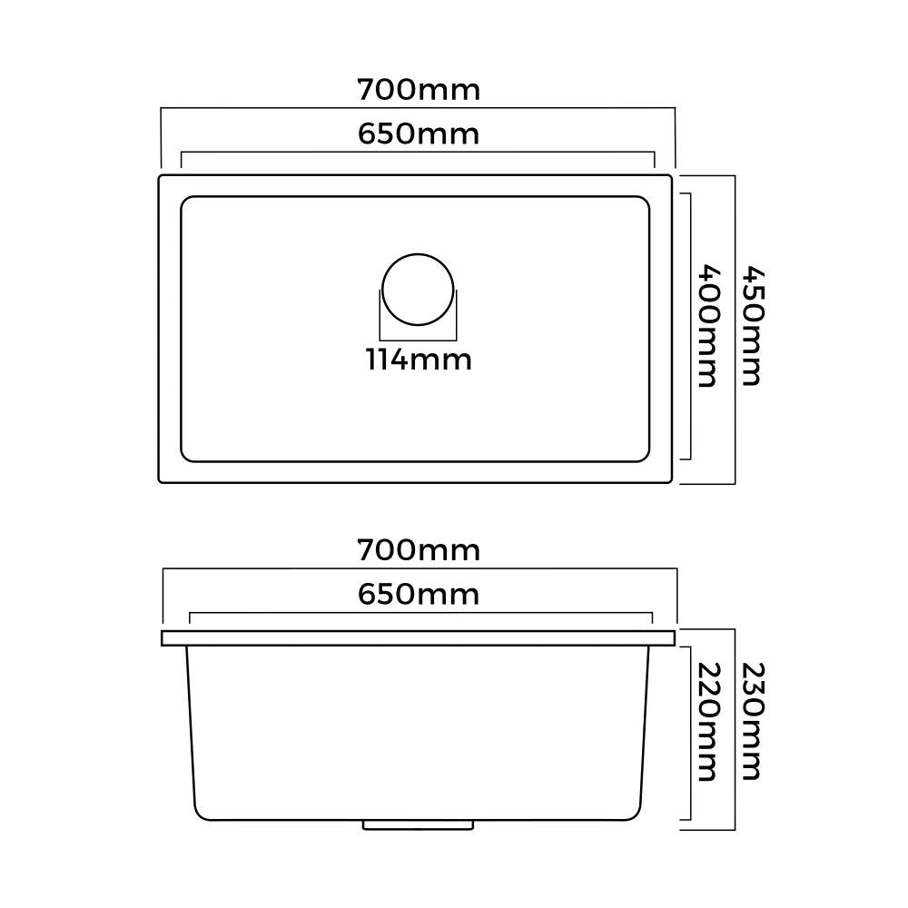 Super High Quality Granite Stone Composite Kitchen Sink in Black or White | Kitchen Laundry Granite Sinks
