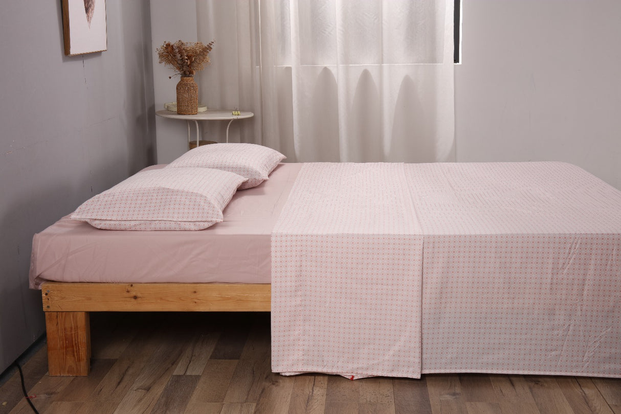 Shangri-La Linen Super Soft Wrinkle Free Microfibre Sheet Set | Two Tone Breathable Printed Sheets