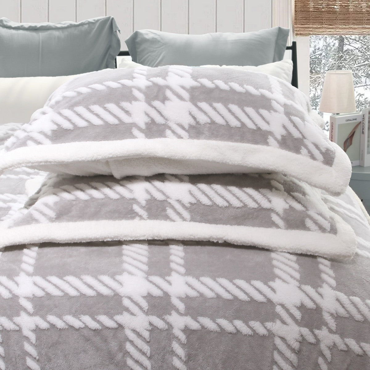 Ramesses 2 in 1 Teddy Fleece Sherpa Blanket Quilt Cover Set | Plush Warm Fleece Comforter Reversible Set