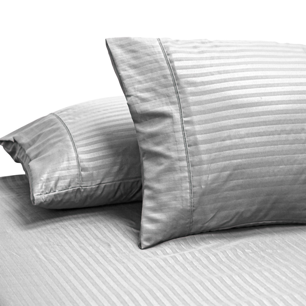 2000TC Pin Stripe Bamboo Cooling Fitted Sheet Combo Set | Hotel Quality Jacquard Bamboo Sheets