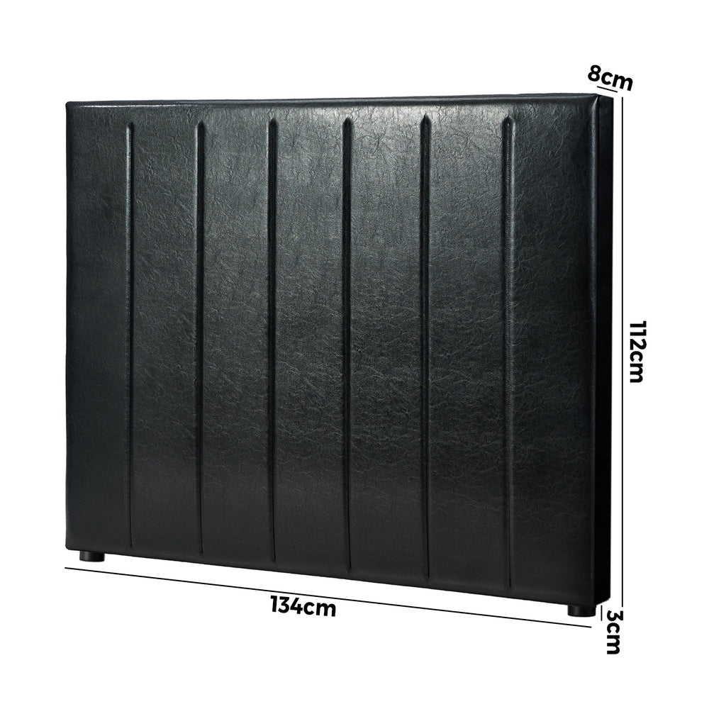 Amalfi Nero Black PU Leather Headboard | Luxury Elegant Bed Head Multi Size Bed Fit