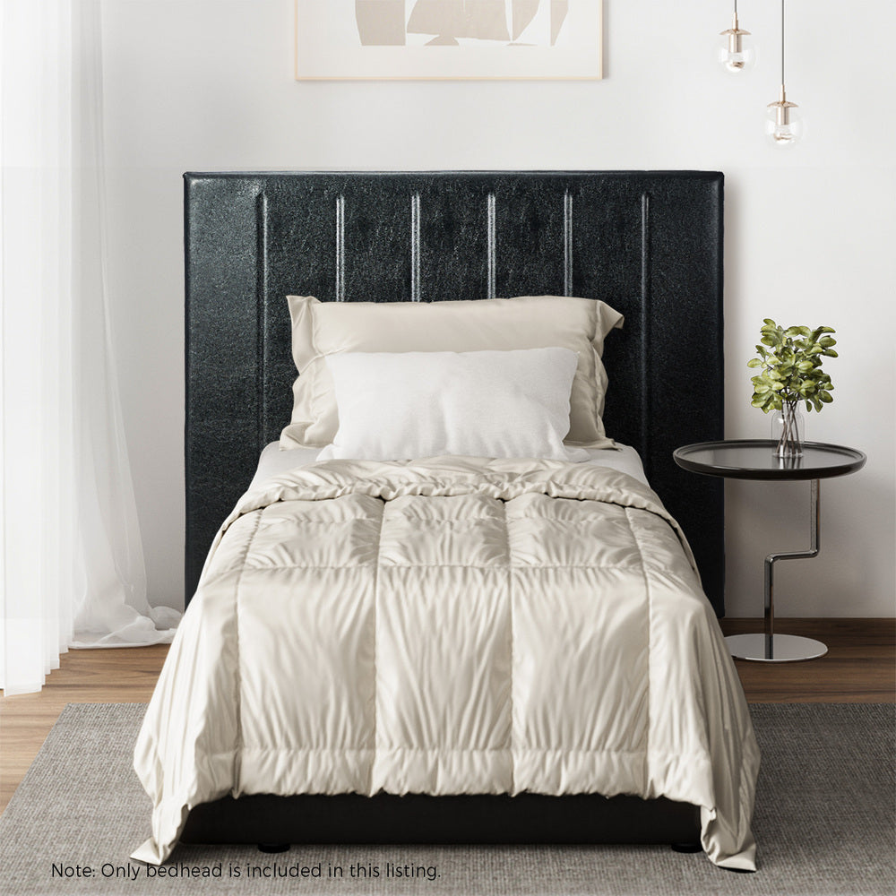 Amalfi Nero Black PU Leather Headboard | Luxury Elegant Bed Head Multi Size Bed Fit
