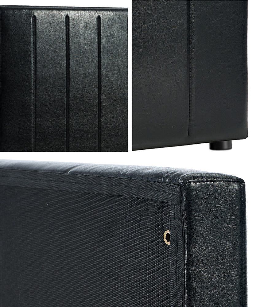 Amalfi Nero Black PU Leather Headboard | Luxury Elegant Bed Head Multi Size Bed Fit