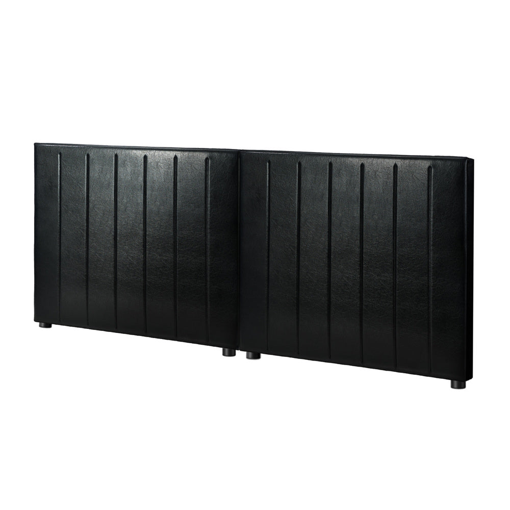 Amalfi Nero Black PU Leather Headboard | Luxury Elegant Bed Head Multi Size Bed Fit