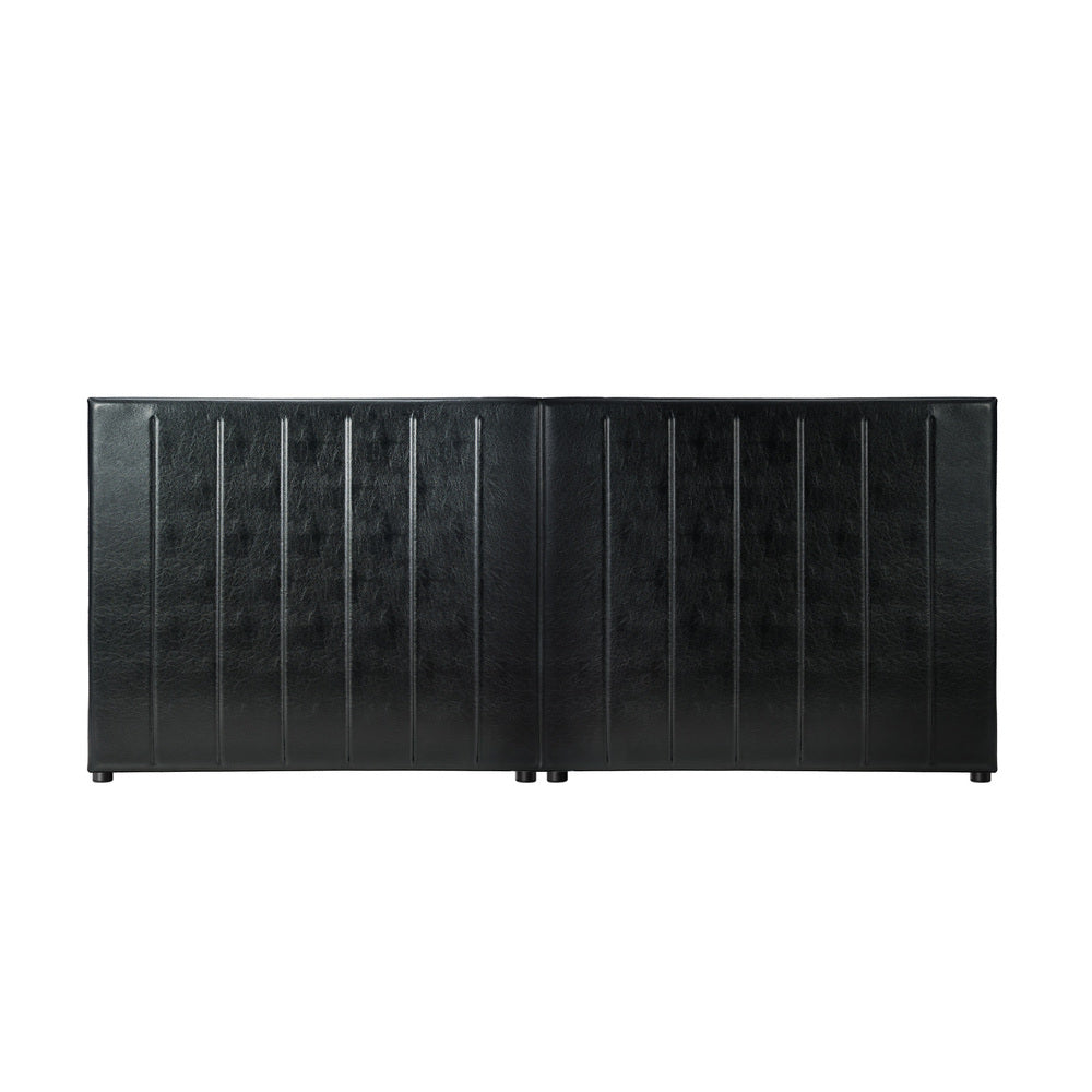 Amalfi Nero Black PU Leather Headboard | Luxury Elegant Bed Head Multi Size Bed Fit