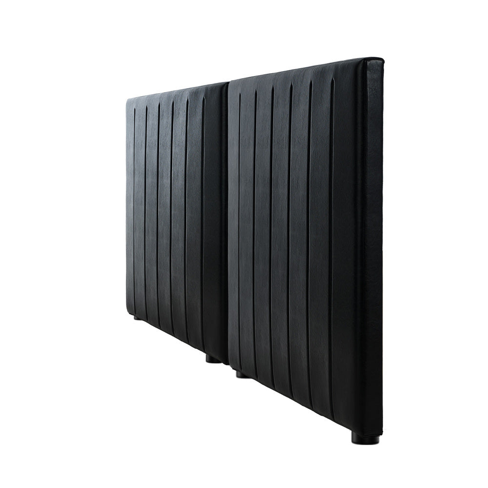 Amalfi Nero Black PU Leather Headboard | Luxury Elegant Bed Head Multi Size Bed Fit