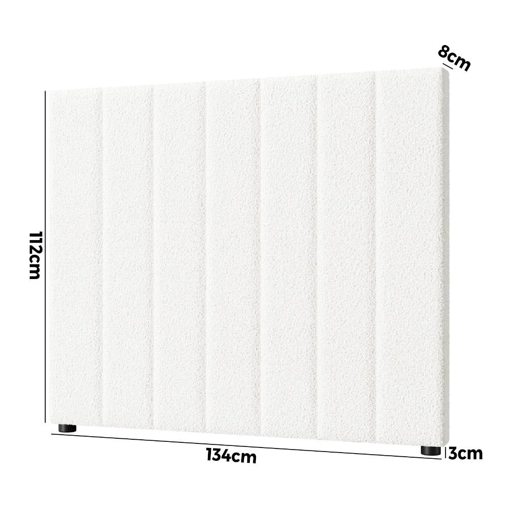 Teddy Milo Boucle Premium Headboard | Soft Touch Snow White Luxury Elegant Bed Head