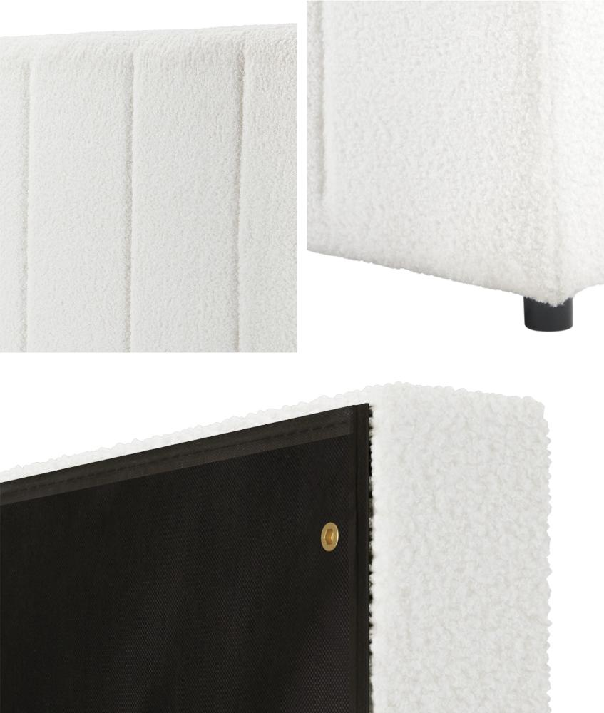 Teddy Milo Boucle Premium Headboard | Soft Touch Snow White Luxury Elegant Bed Head