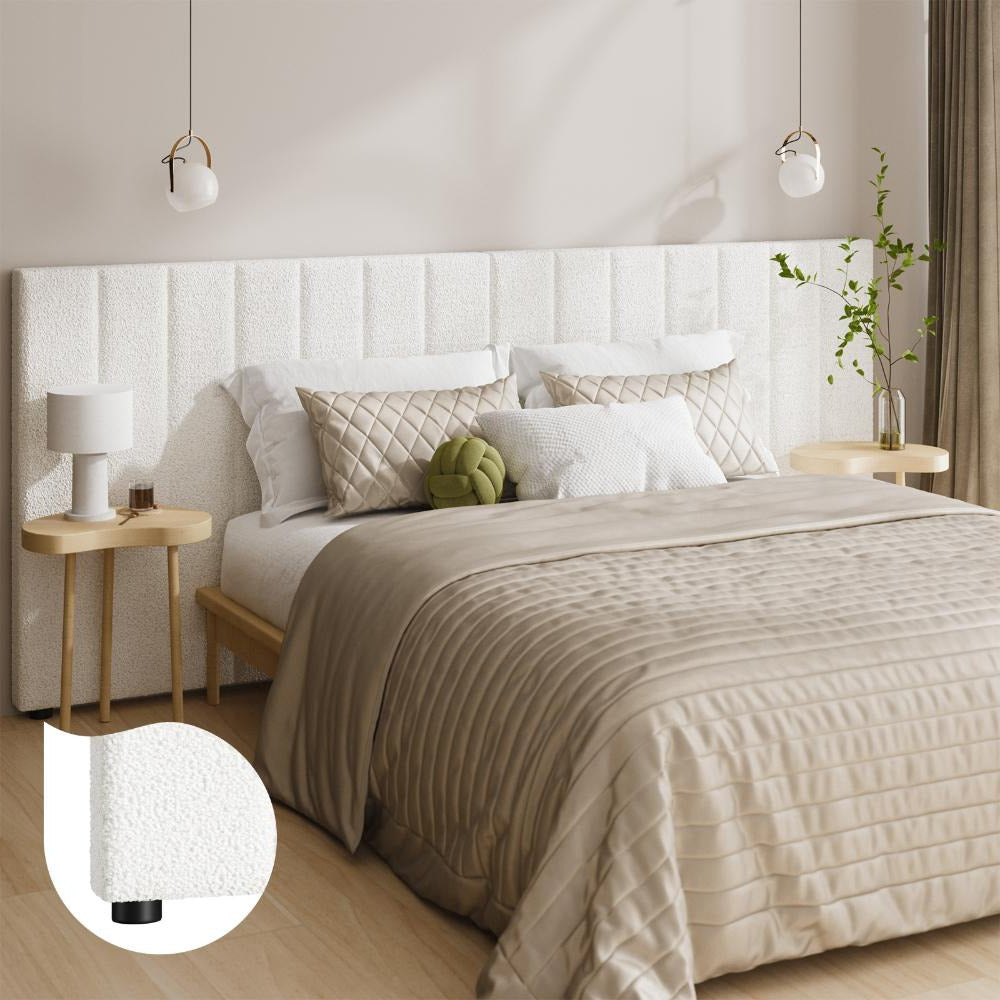 Teddy Milo Boucle Premium Headboard | Soft Touch Snow White Luxury Elegant Bed Head