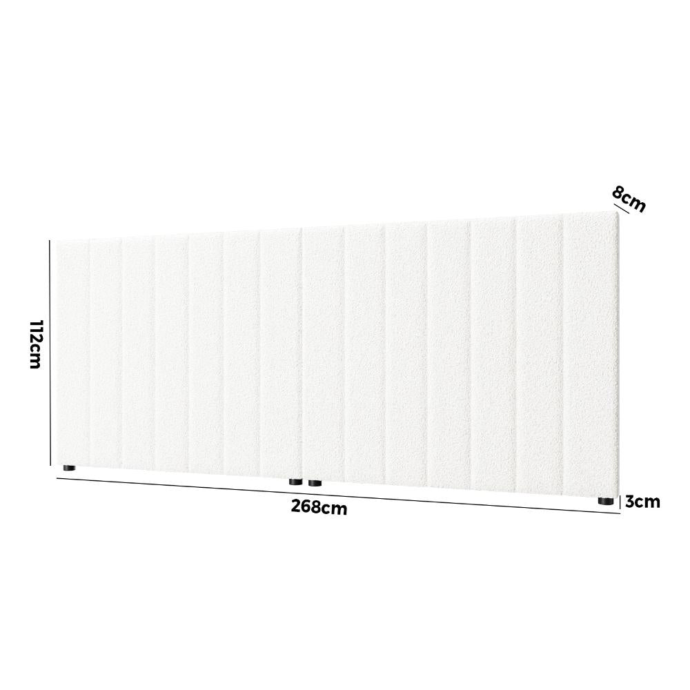 Teddy Milo Boucle Premium Headboard | Soft Touch Snow White Luxury Elegant Bed Head