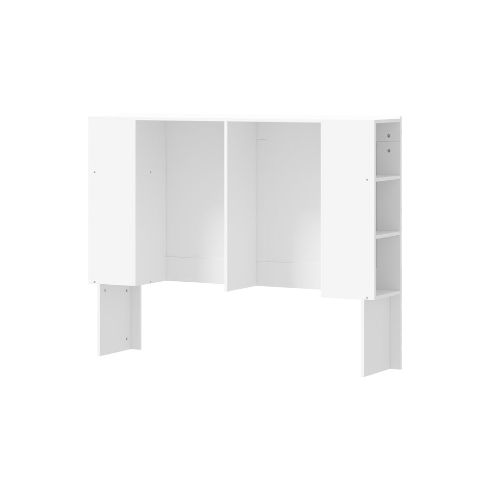 Amari Blacno Wooden Multi Storage Bed Head | White Modern Storage Shelves Feature Headboard
