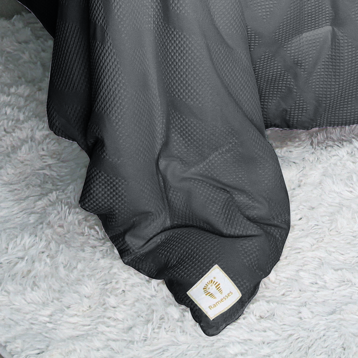 Ramesses Premium 3pc Jacquard Waffle Comforter Set | Summer Breathable 3 Piece Coverlet Set