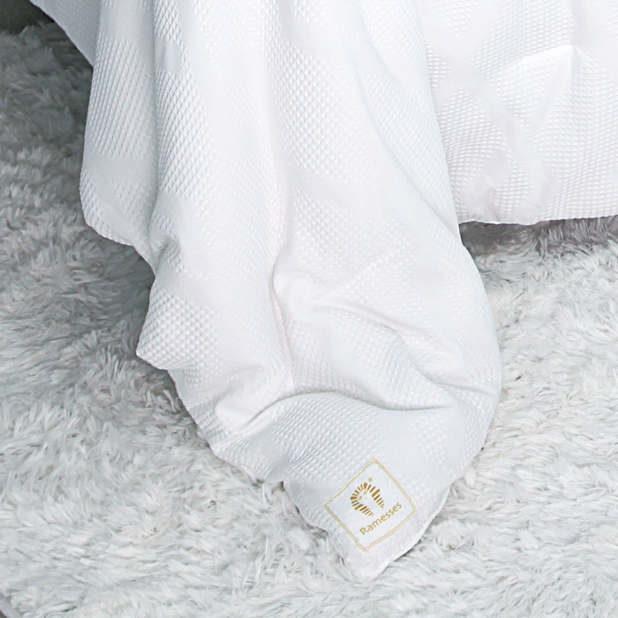 Ramesses Premium 3pc Jacquard Waffle Comforter Set | Summer Breathable 3 Piece Coverlet Set