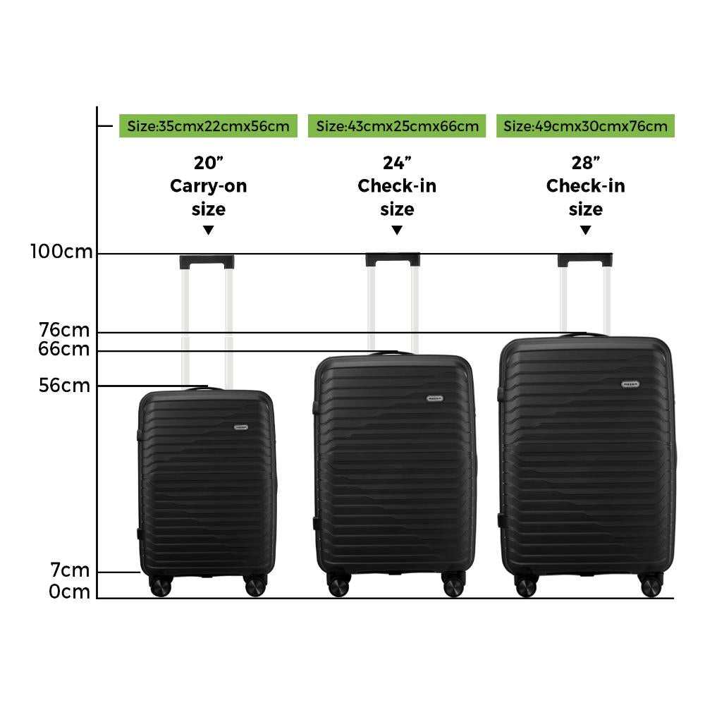 Gulieta Durabale 3pc Hardcase Luggage Set | Premium Lightweight 360 Spinner Wheels Suitcase Travel