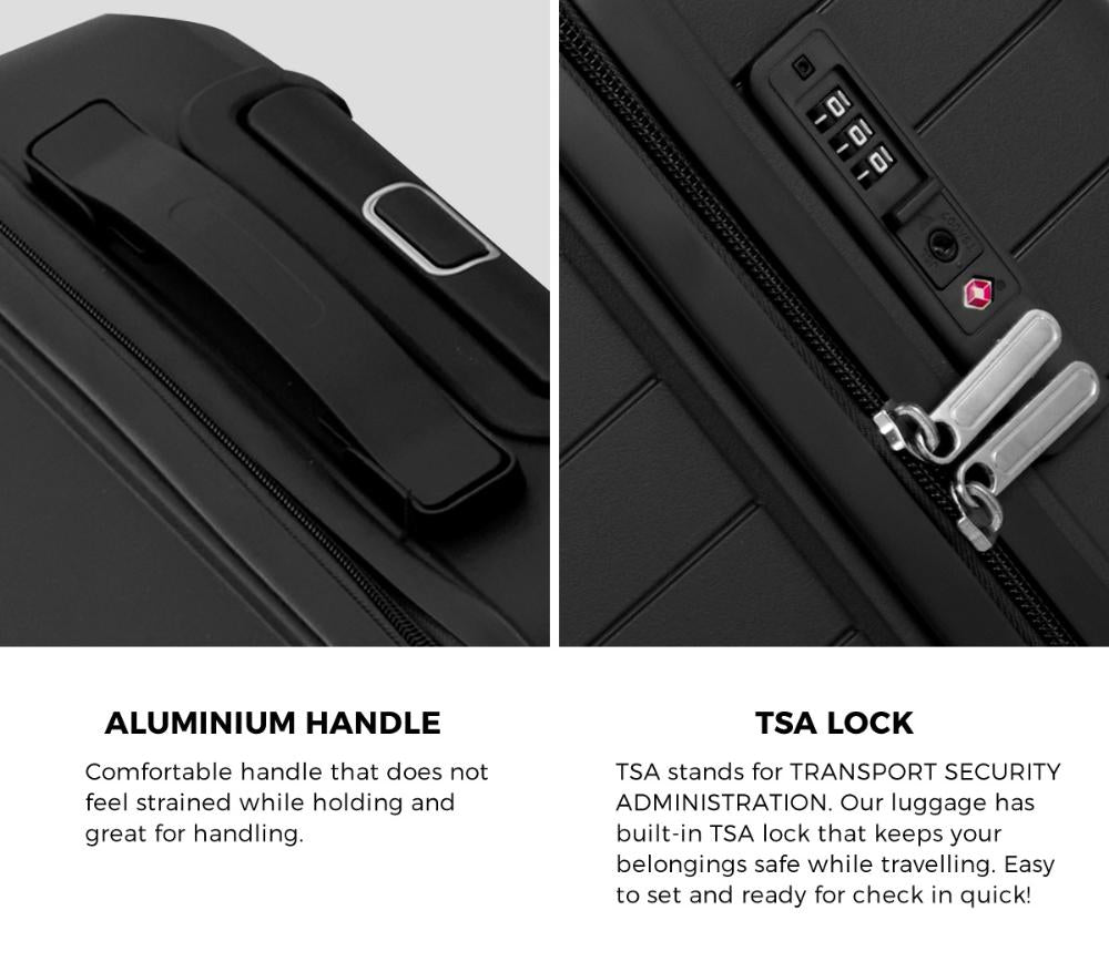 Gulieta Durabale 3pc Hardcase Luggage Set | Premium Lightweight 360 Spinner Wheels Suitcase Travel