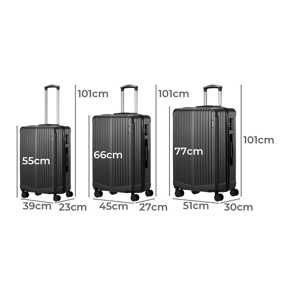 Sforza Durabale 3pc Hardcase Luggage Set | Premium Lightweight 360 Spinner Wheels Suitcase
