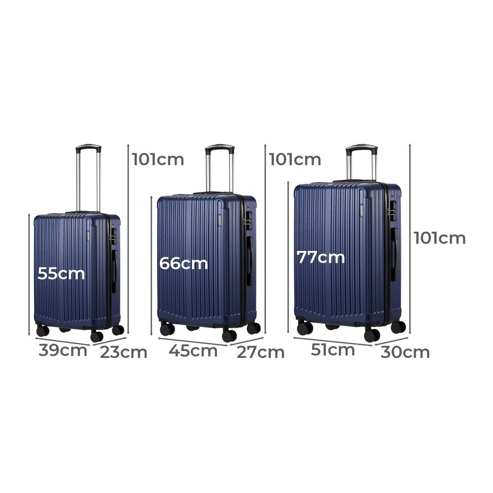 Sforza Durabale 3pc Hardcase Luggage Set | Premium Lightweight 360 Spinner Wheels Suitcase