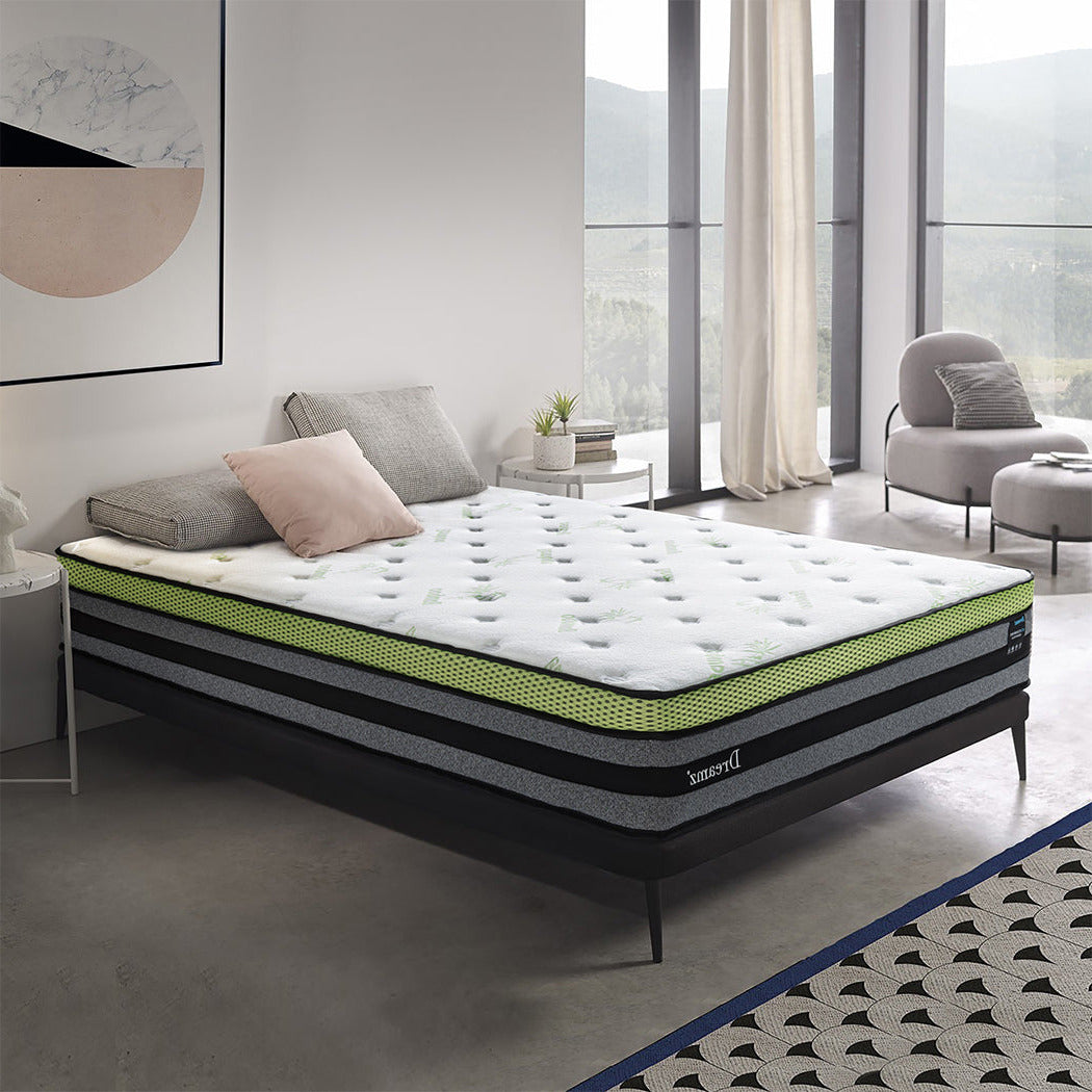 Dreameasy 7 Zone Bamboo Cool Gel Infused Pocket Spring Mattress | Ultra Cooling Airmax Cool Flow 30cm Mattress