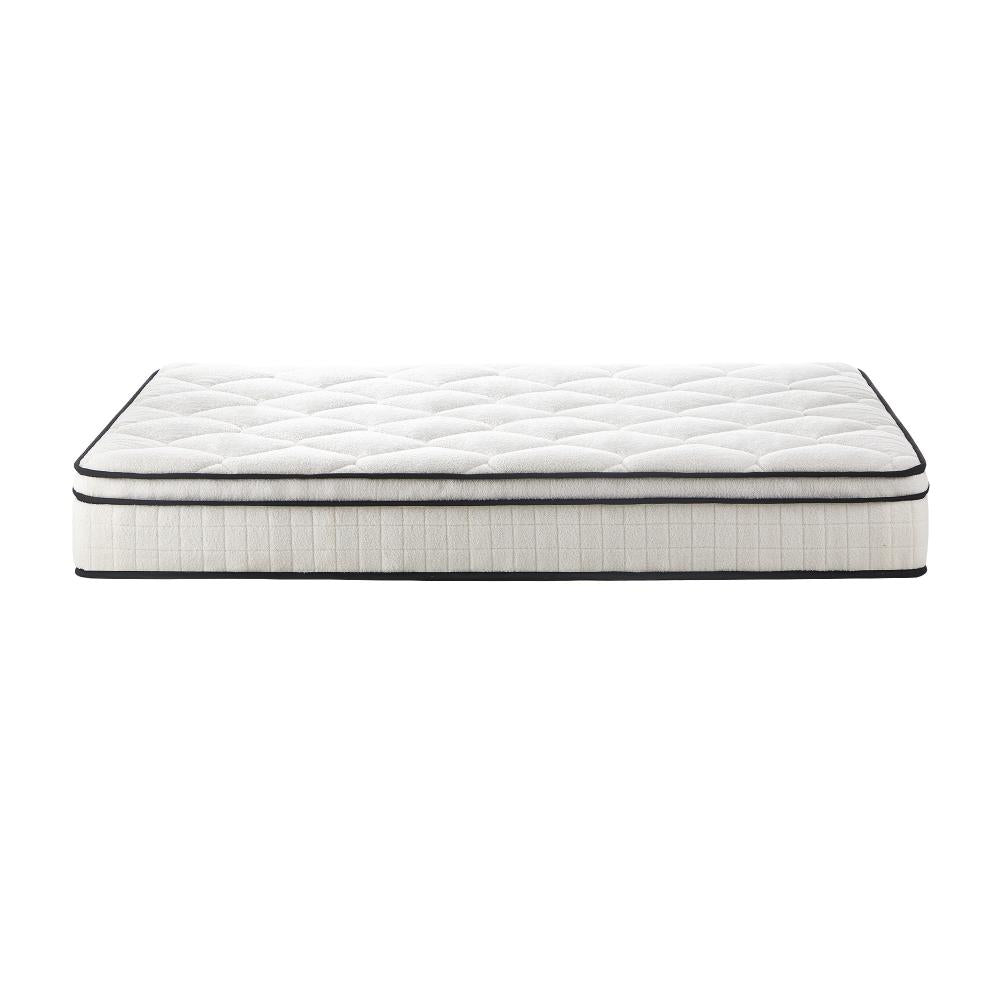Teddy Boucle 6 Turn Coil Spring Plush Pillowtop 22cm Mattress | Full Body Support Ventialted Medium Hypo Allergenic Mattress