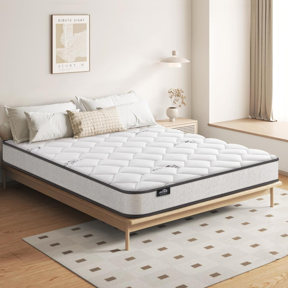 Teddy Boucle 6 Turn Coil Spring Medium Firm 16cm Mattress | Full Body Support Ventialted  Hypo Allergenic Mattress
