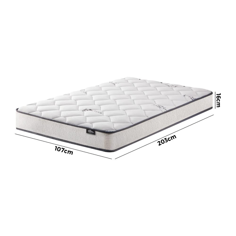 Teddy Boucle 6 Turn Coil Spring Medium Firm 16cm Mattress | Full Body Support Ventialted  Hypo Allergenic Mattress
