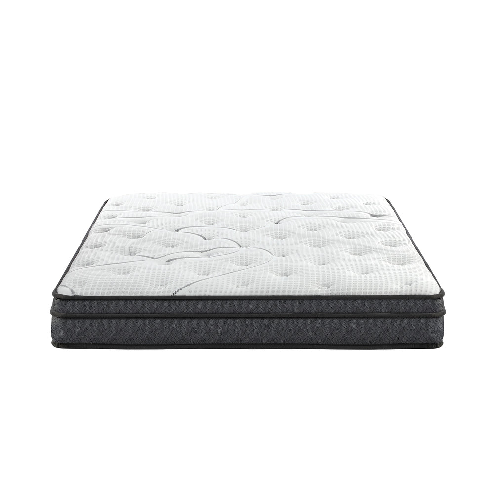 Nuvello Luxe Bonnell Spring Plush Pillowtop 21cm Mattress | Full Body Support Ventialted Medium Firm Matrress