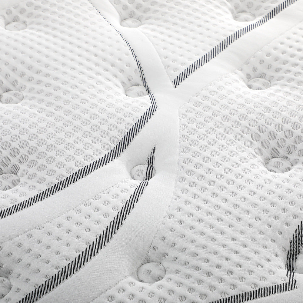 Nuvello Luxe Bonnell Spring Plush Pillowtop 21cm Mattress | Full Body Support Ventialted Medium Firm Matrress