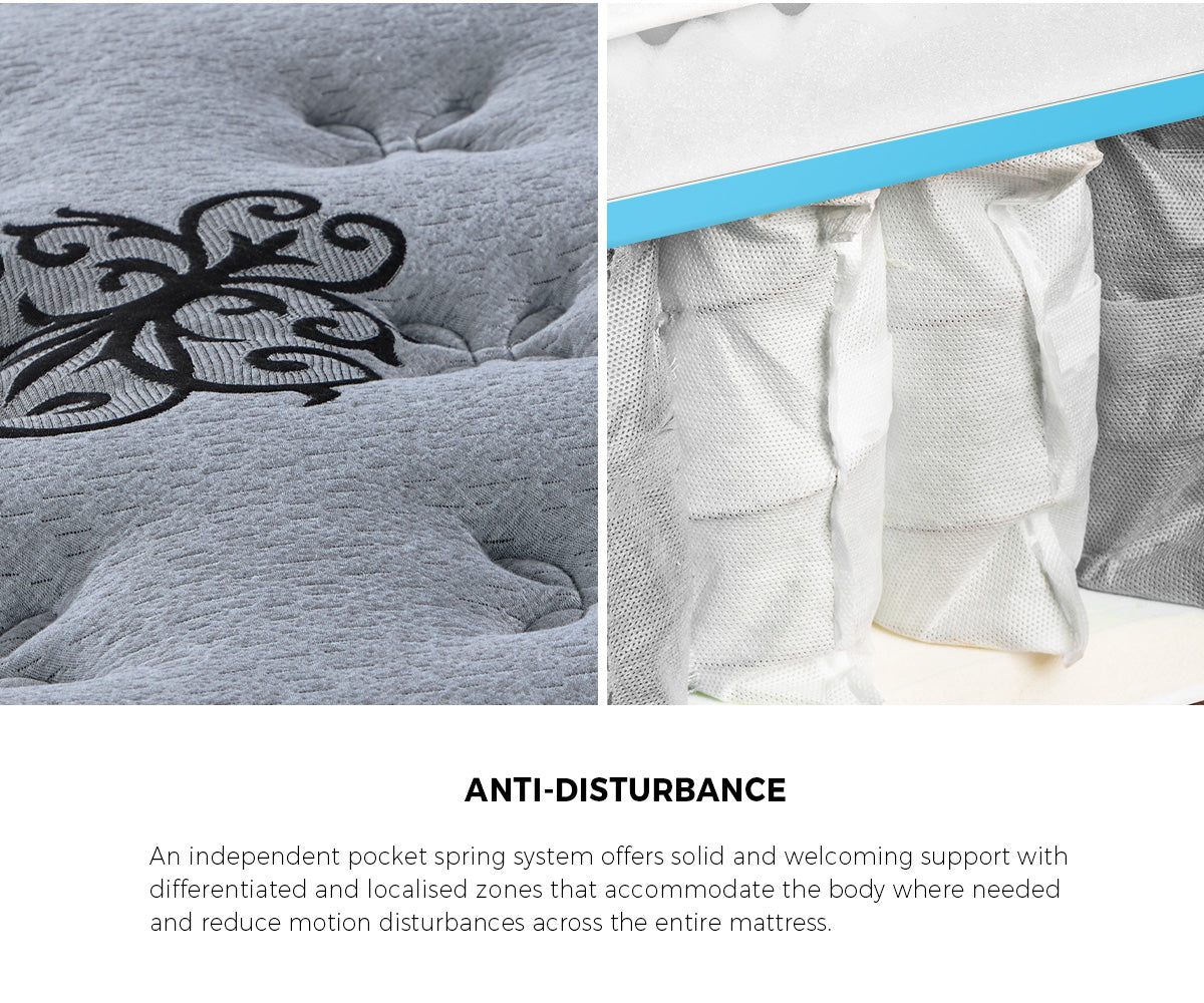 Prestige 32cm Bamboo Charcoal Infused 5 Zone Pocket Spring Mattress | Anti Disturbance Medium Firm Eco Mattress