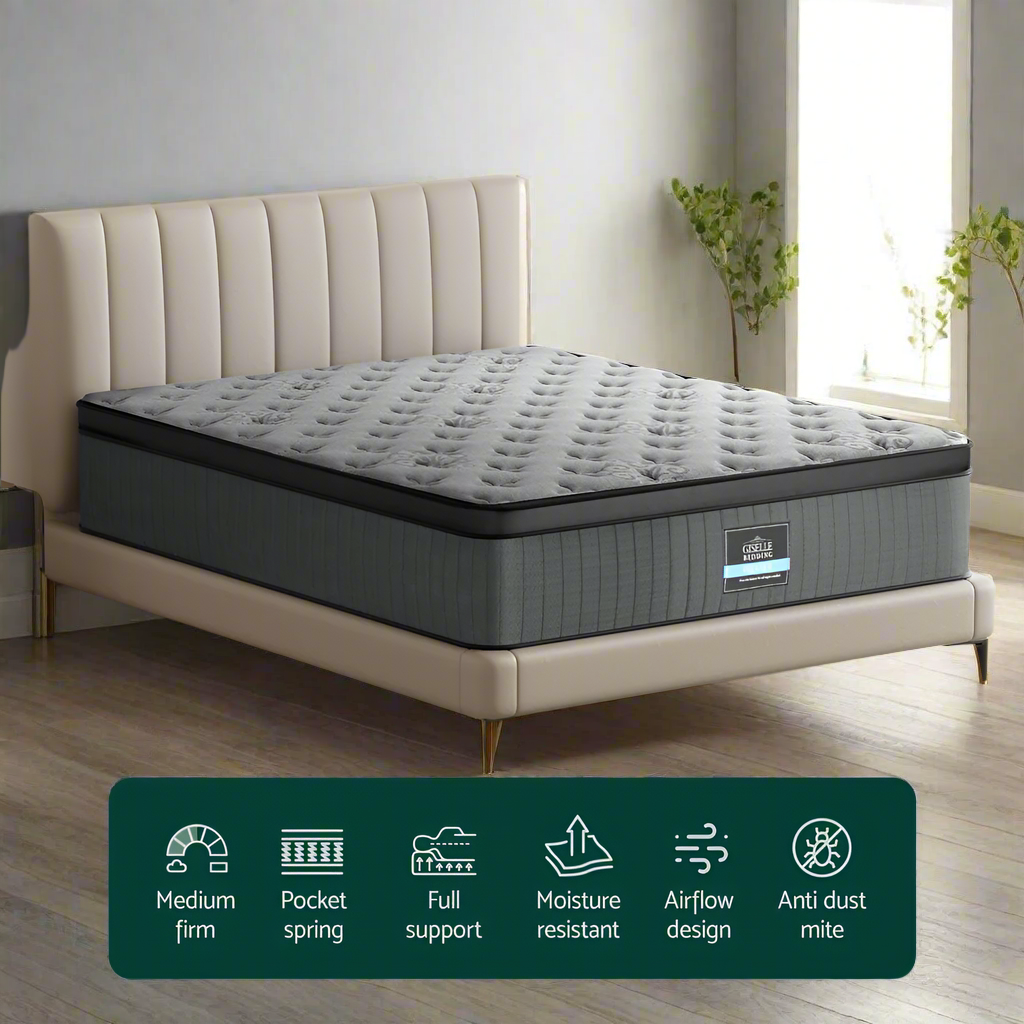 Dreameasy Luxiore Latex Infused Cool Gel 34cm Mattress | Premium Medium Firm Edge Support 5 Zone Mattress