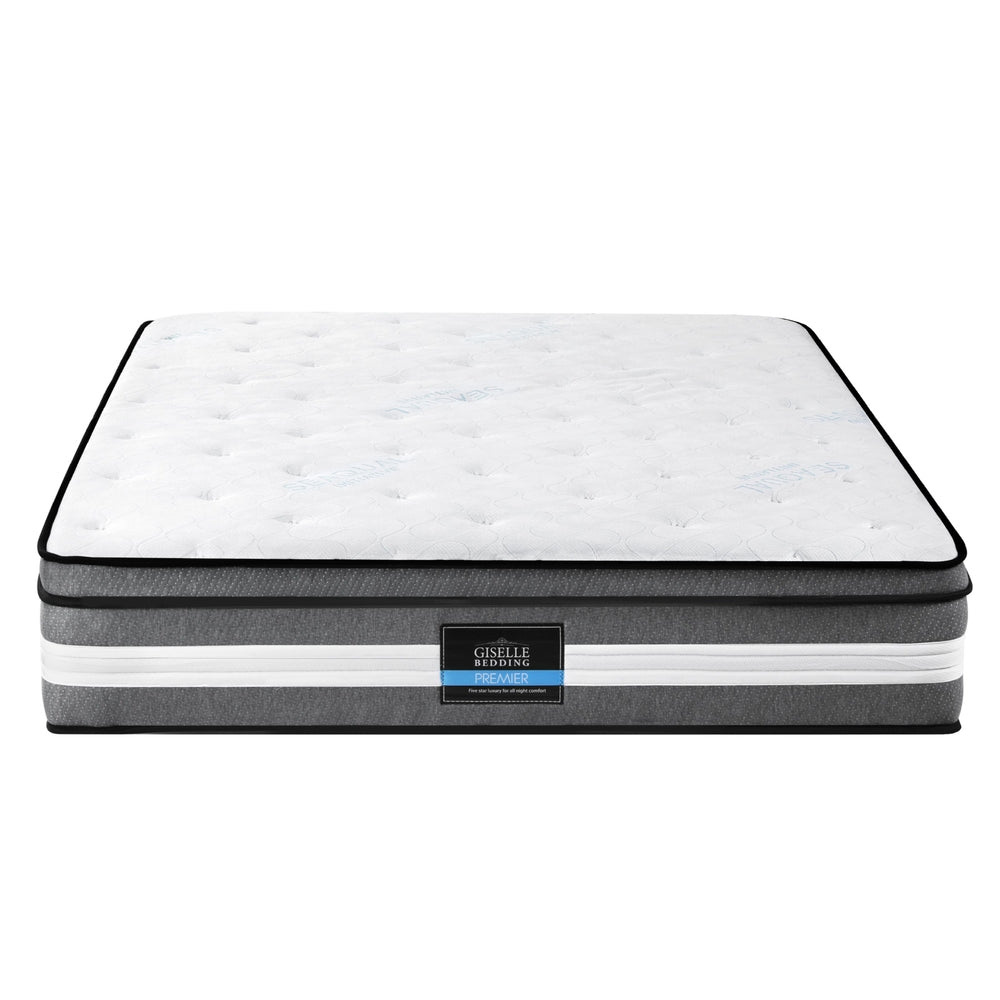 Portessa Super Cool Gel Memory Foam Spring Premium Mattress | 30cm Superior Support Medium Firm Reinforced Edge Mattress