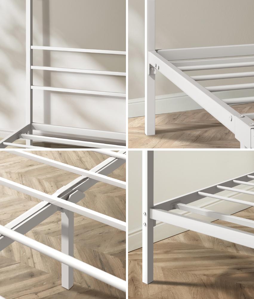 Casablanca Blanco Premium Canopy Style Metal Bed Frame | High Quality Designer Canopy Bed