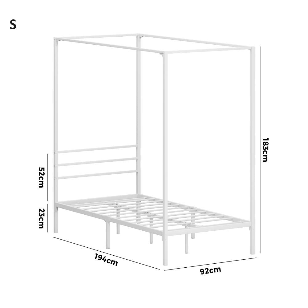 Casablanca Blanco Premium Canopy Style Metal Bed Frame | High Quality Designer Canopy Bed