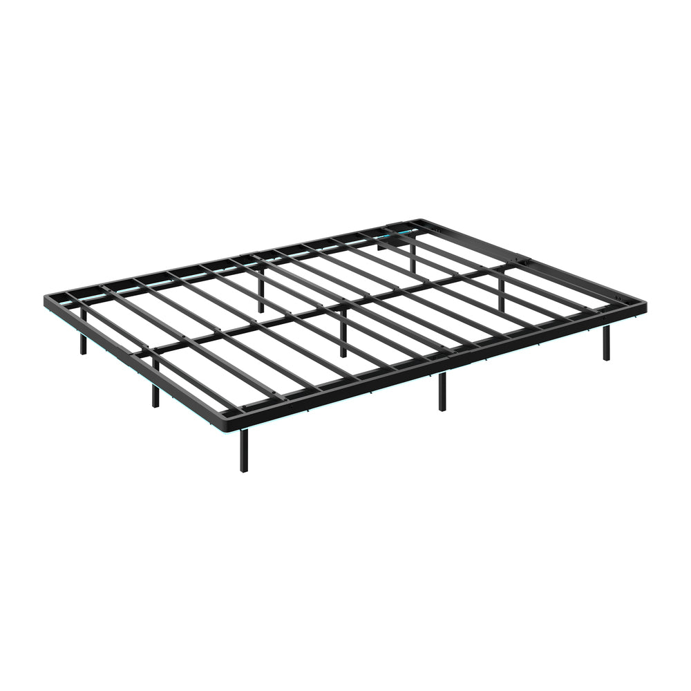 Orion LED Lights Metal Bed Base with USB Chargers | Reinforced All Metal Floating Bed
