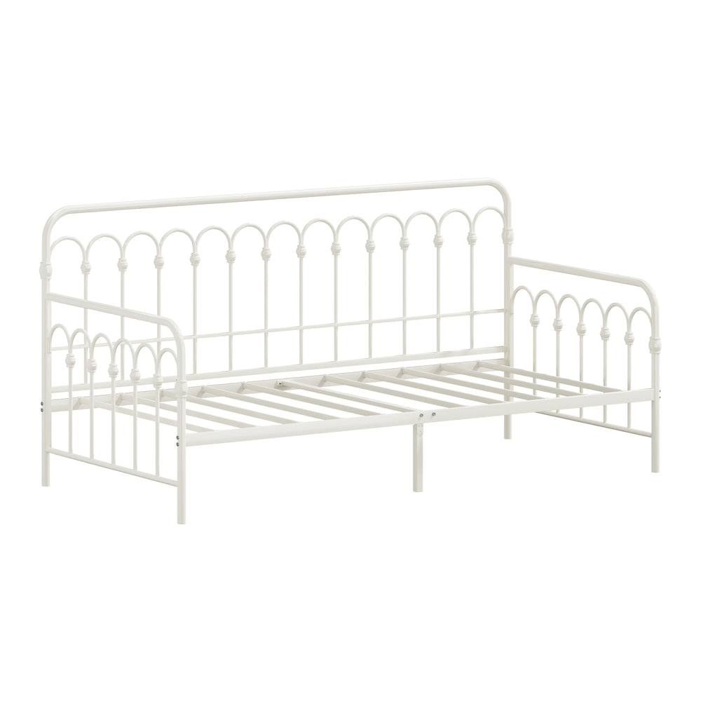 Reggio Pulo Metal Kids Bed Frame| Kids Two in One Daybed Single Size and Optional Single Rollout Trundle