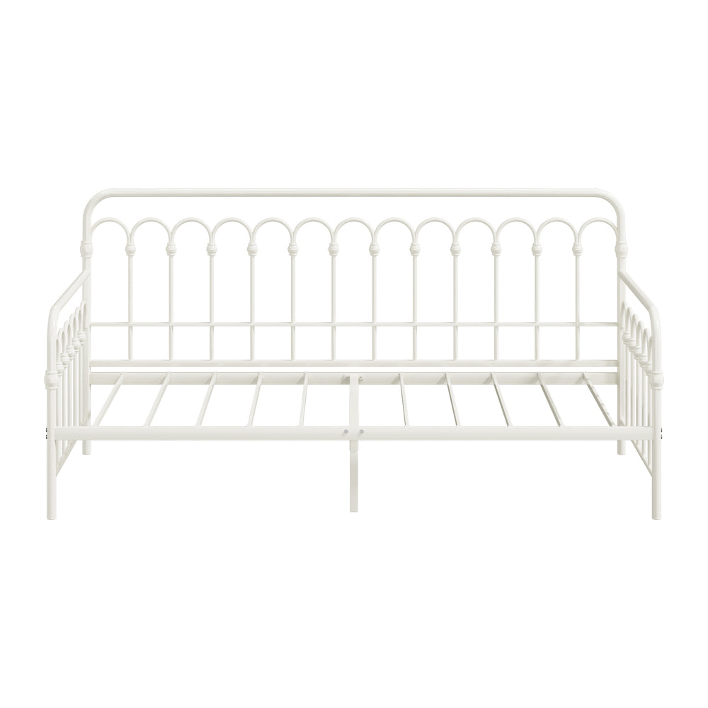 Reggio Pulo Metal Kids Bed Frame| Kids Two in One Daybed Single Size and Optional Single Rollout Trundle