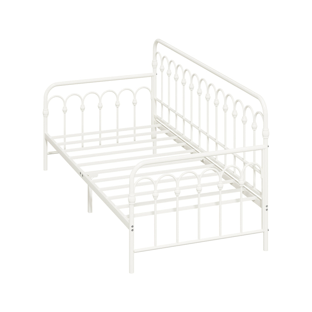 Reggio Pulo Metal Kids Bed Frame| Kids Two in One Daybed Single Size and Optional Single Rollout Trundle