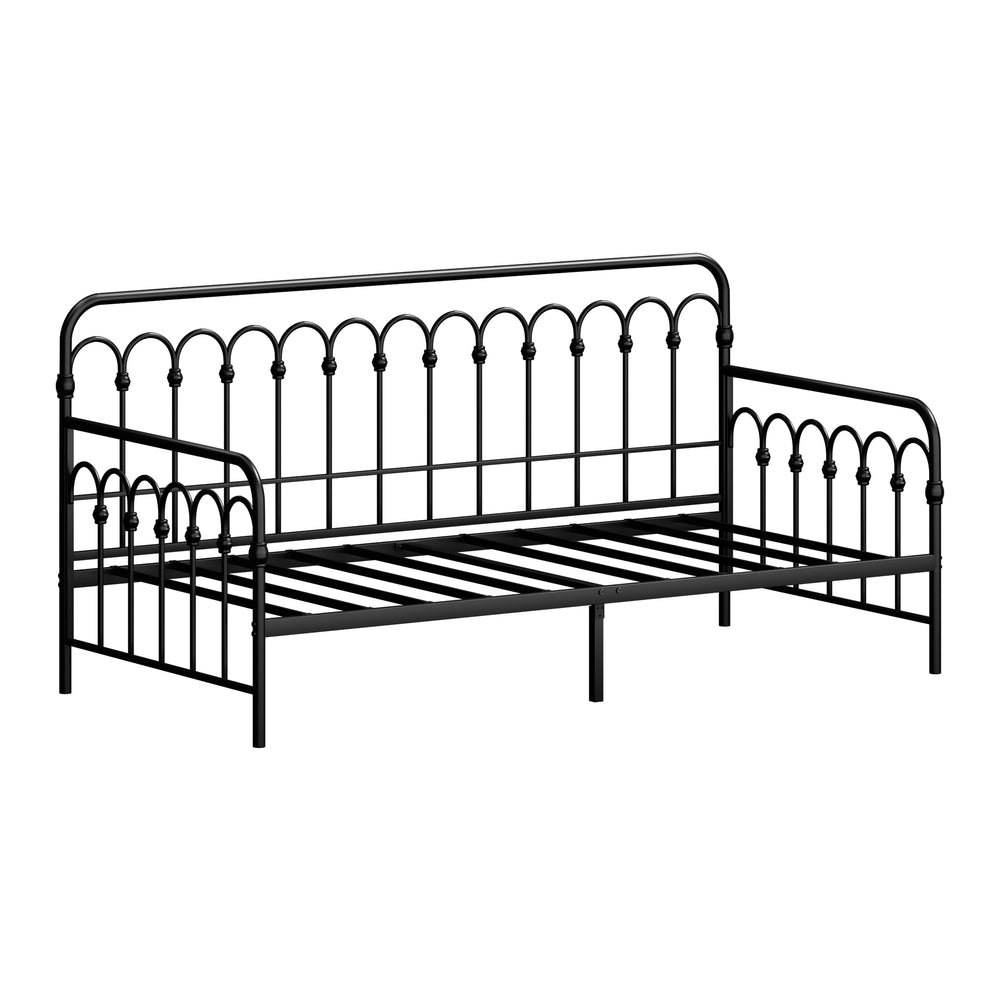 Reggio Pulo Metal Kids Bed Frame| Kids Two in One Daybed Single Size and Optional Single Rollout Trundle