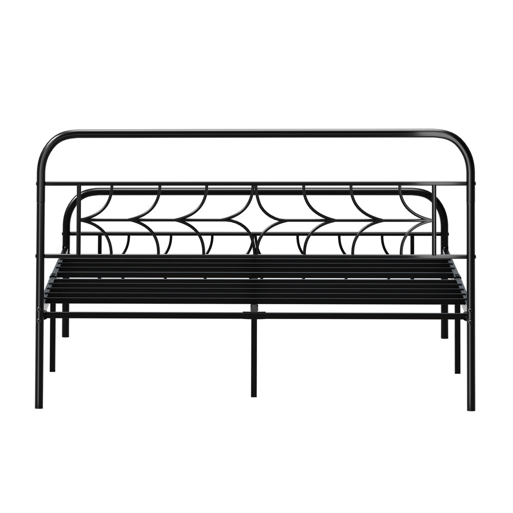 Forma Vintage Full Metal Extra Strong Bed Frame | Star Design Metal Bed in Black