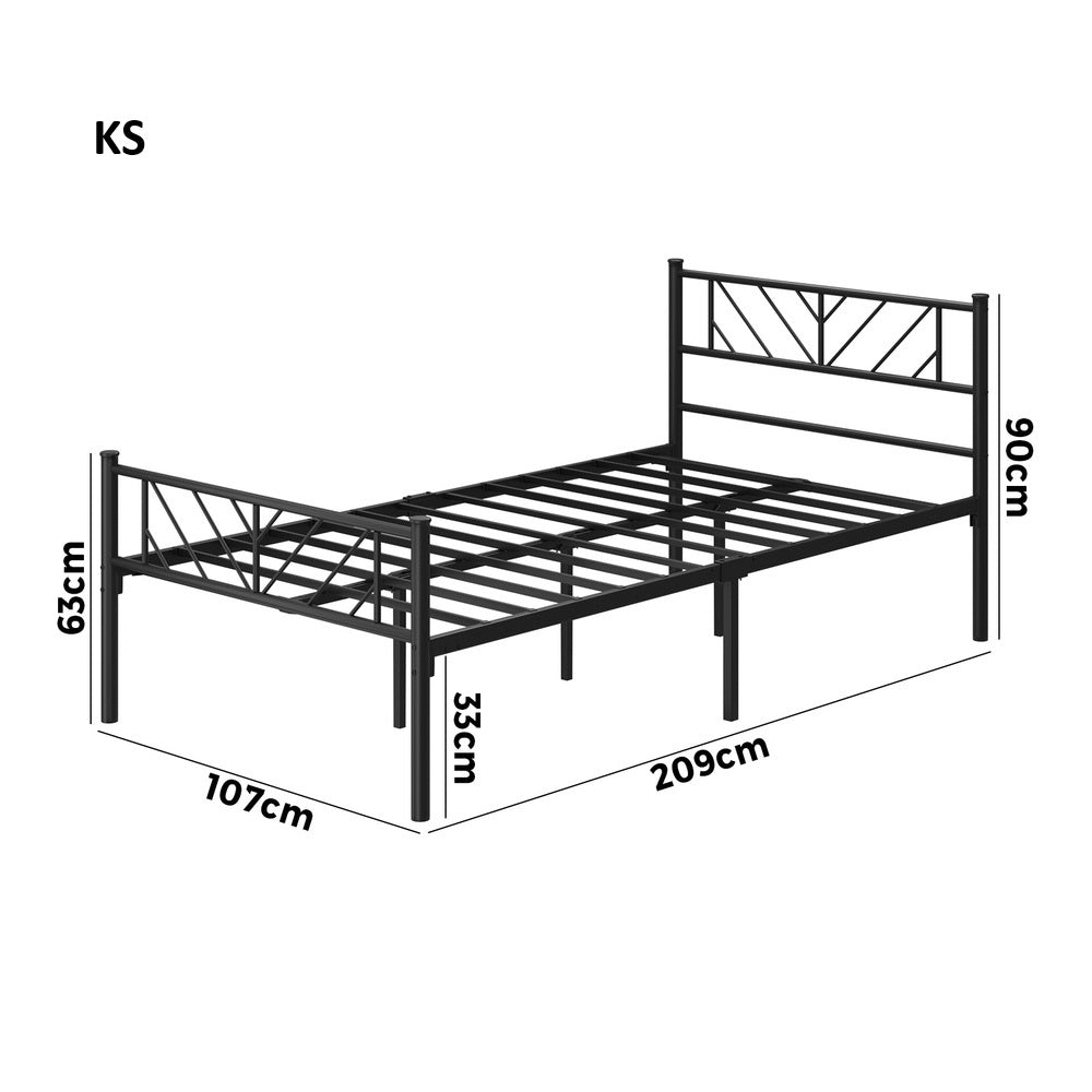 Misuzi Vintage Full Metal Extra Strong Bed Frame | Sturdy Black Metal Designer Bed